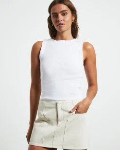 Frenchie 90s Tank Top in White