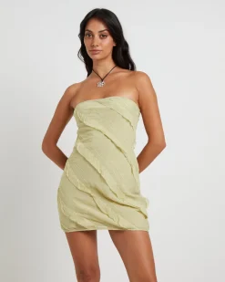 Friday Frills Mini Dress in Lime