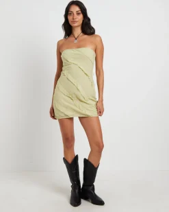 Friday Frills Mini Dress in Lime