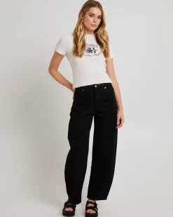 Gigi Barrel Jeans Forever Black