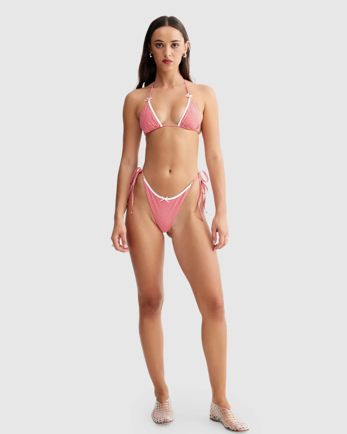 Gingham Rio Tie Side Bikini Bottoms