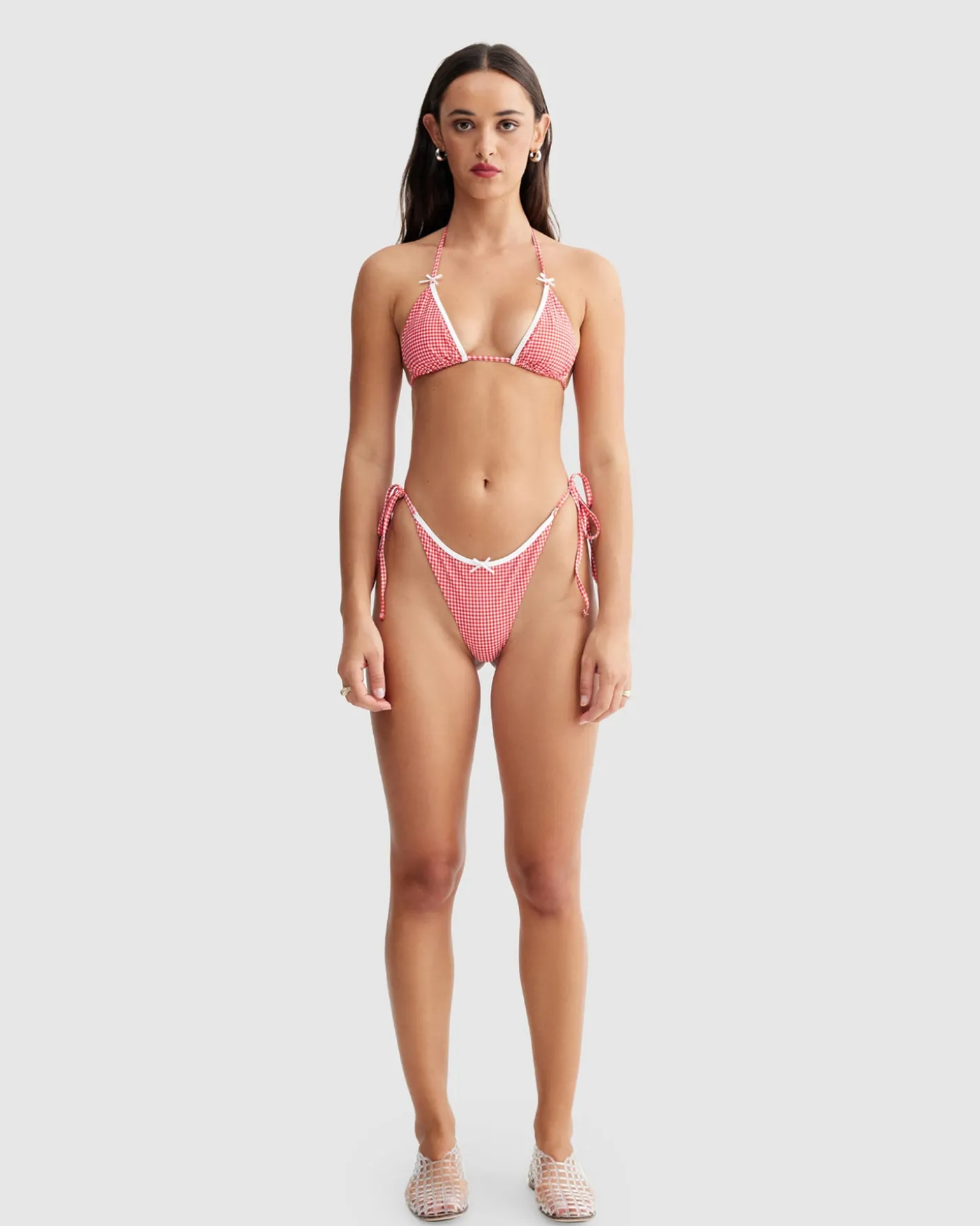 Gingham Rio Tie Side Bikini Bottoms