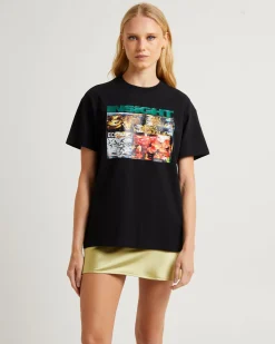 Glitter Floral Boyfriend T-Shirt