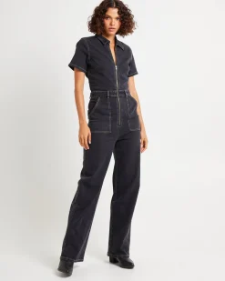 Grace Boilersuit Wideleg Hollaback Black