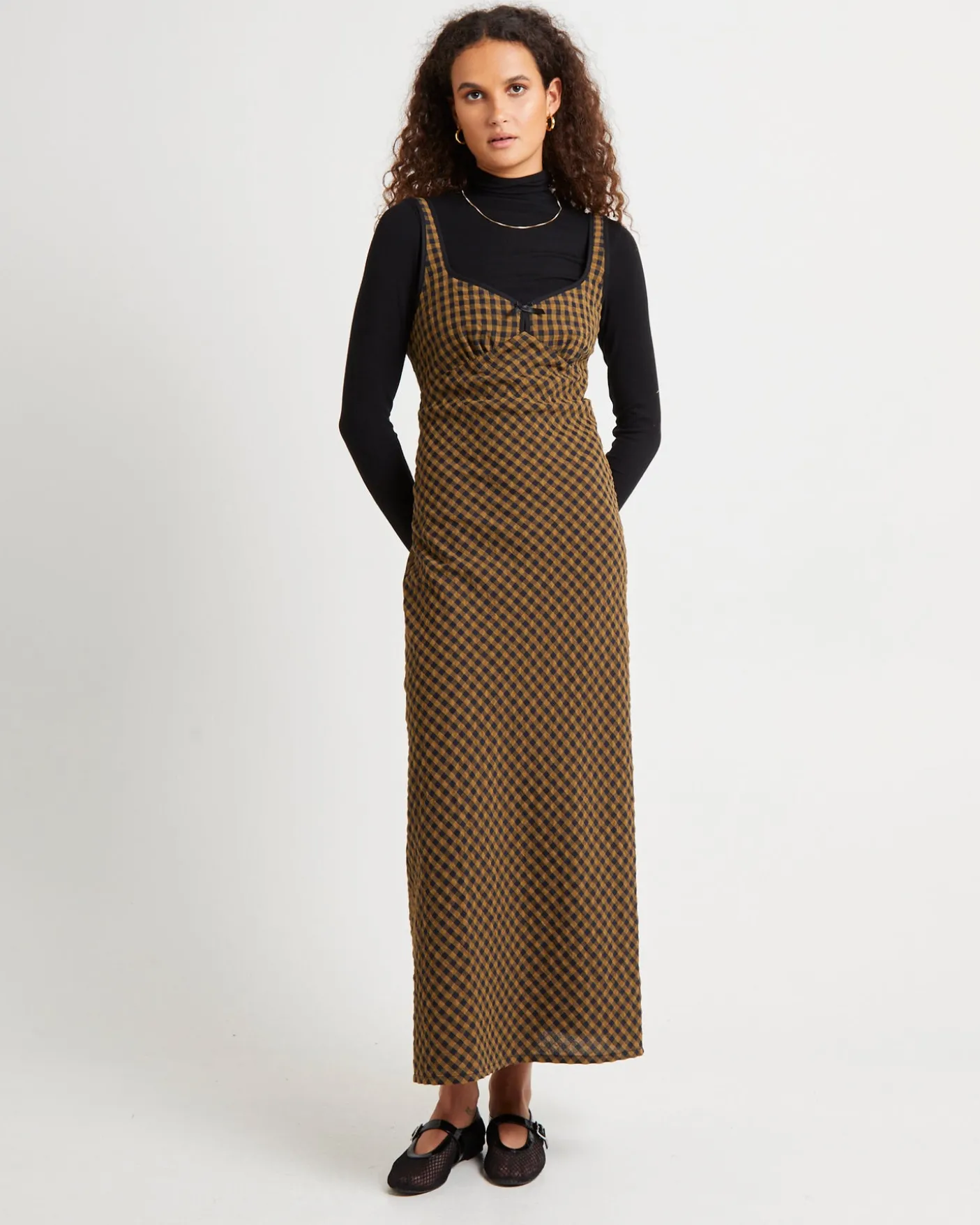 Grunge Plaid Midi Dress
