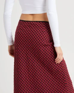 Grunge Plaid Midi Skirt