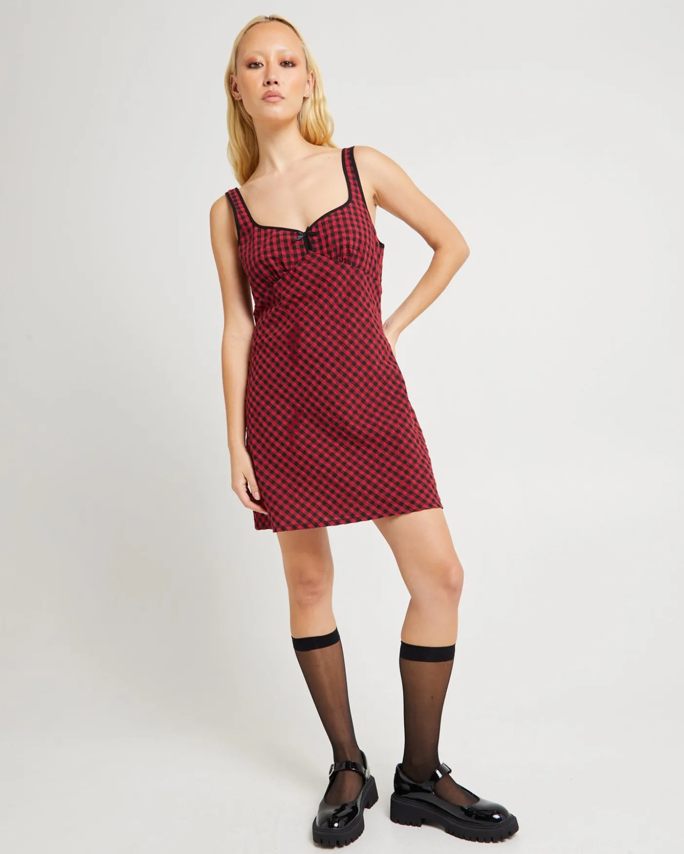 Grunge Plaid Mini Dress
