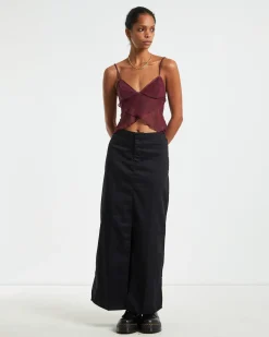 Haisley Cargo Maxi Skirt Black