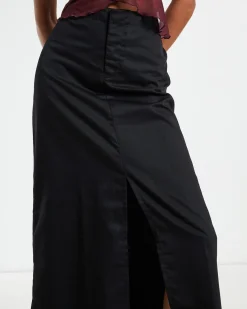 Haisley Cargo Maxi Skirt Black