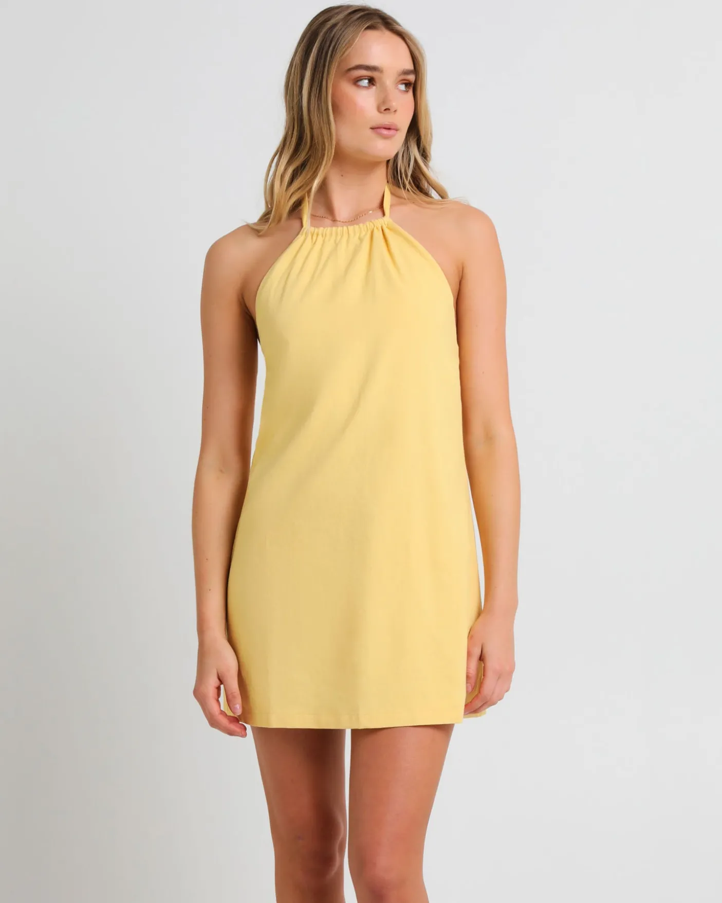 Halcyon Halter Linen Dress