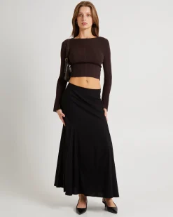 Hally Boat Neck Long Sleeve Knit Top