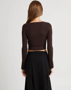 Hally Boat Neck Long Sleeve Knit Top
