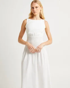 Hally Linen Maxi Dress White