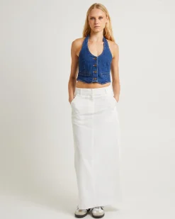 Halter Denim Vest Stone Organic