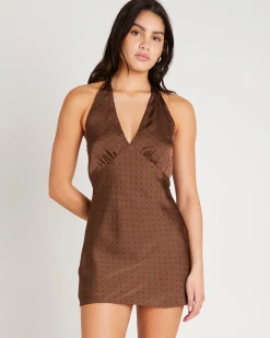 Harper Satin Halter Mini Dress