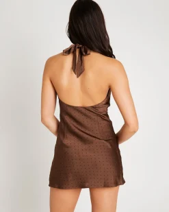 Harper Satin Halter Mini Dress
