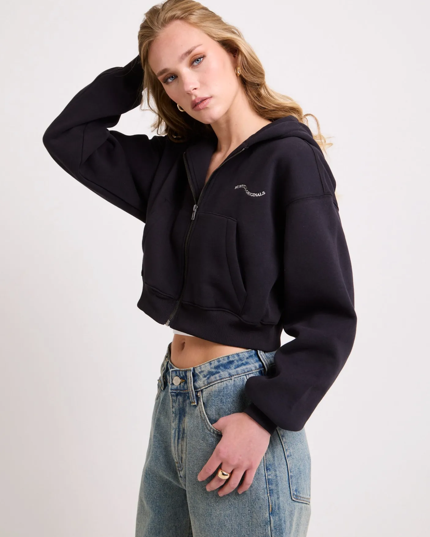 Hawaii Route 94 Cropped Zip Hoodie