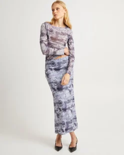 Hazy Mech Midi Skirt
