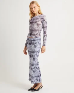 Hazy Mesh Long Sleeve Top