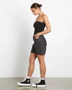 Heather Long Line Bandeau in Black