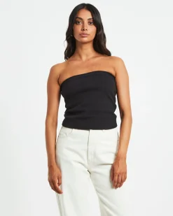 Heather Long Line Bandeau in Black
