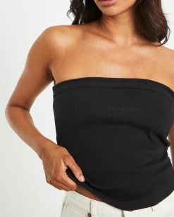 Heather Long Line Bandeau in Black