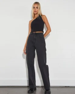 Heather One Shoulder in Black
