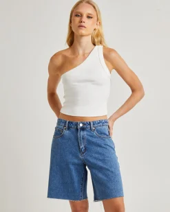 Heather One Shoulder Top White Sand