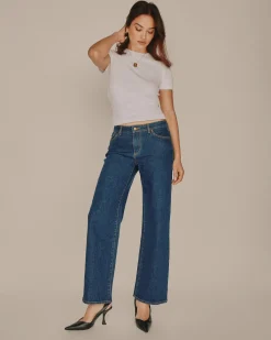 Heidi Low Denim Jeans Dark Stone