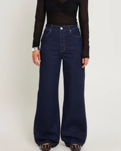Hi Bells Flared Denim Jeans Highway Black