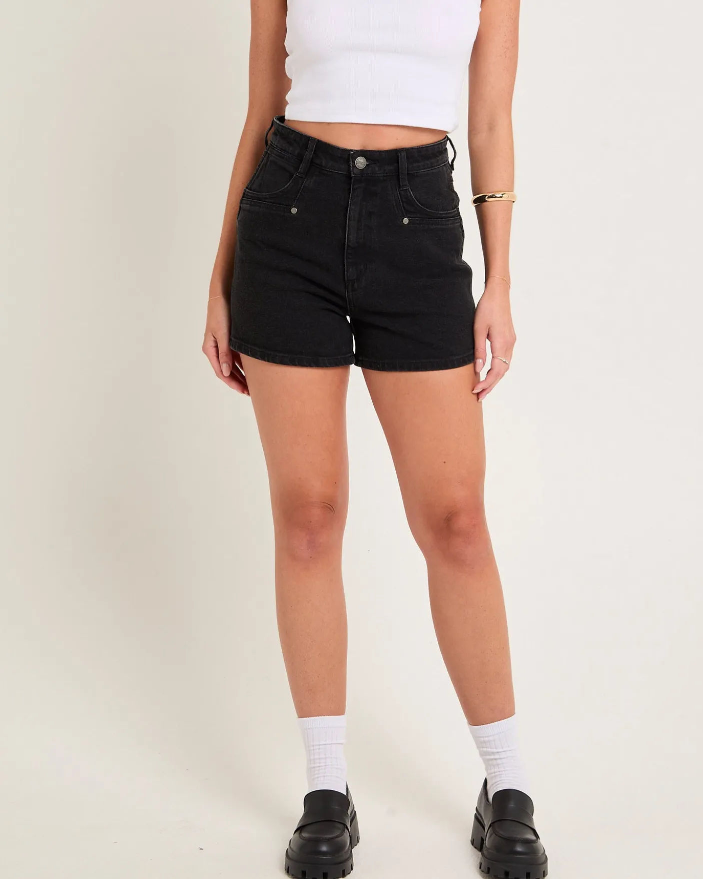 Hi Bells Slim Denim Shorts