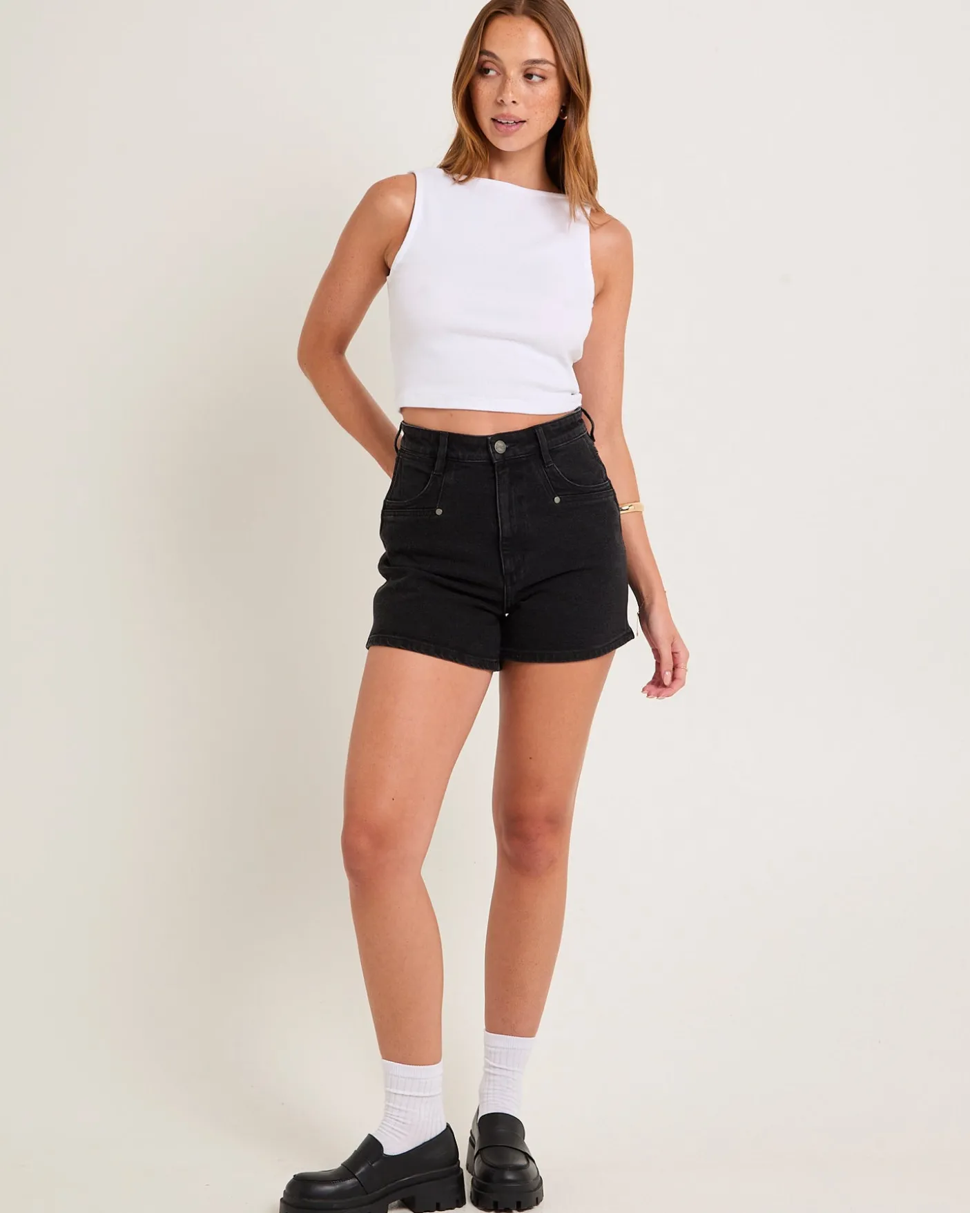 Hi Bells Slim Denim Shorts
