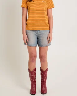 High A-Line Slim Denim Shorts