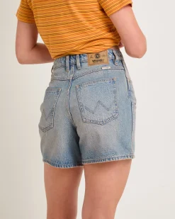 High A-Line Slim Denim Shorts