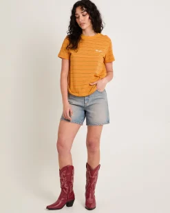 High A-Line Slim Denim Shorts