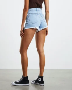 High Relaxed Denim Shorts Esmeralda
