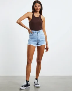 High Relaxed Denim Shorts Esmeralda