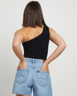 High Relaxed Denim Shorts in Risk