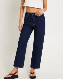 High Straight Crop Denim Jeans