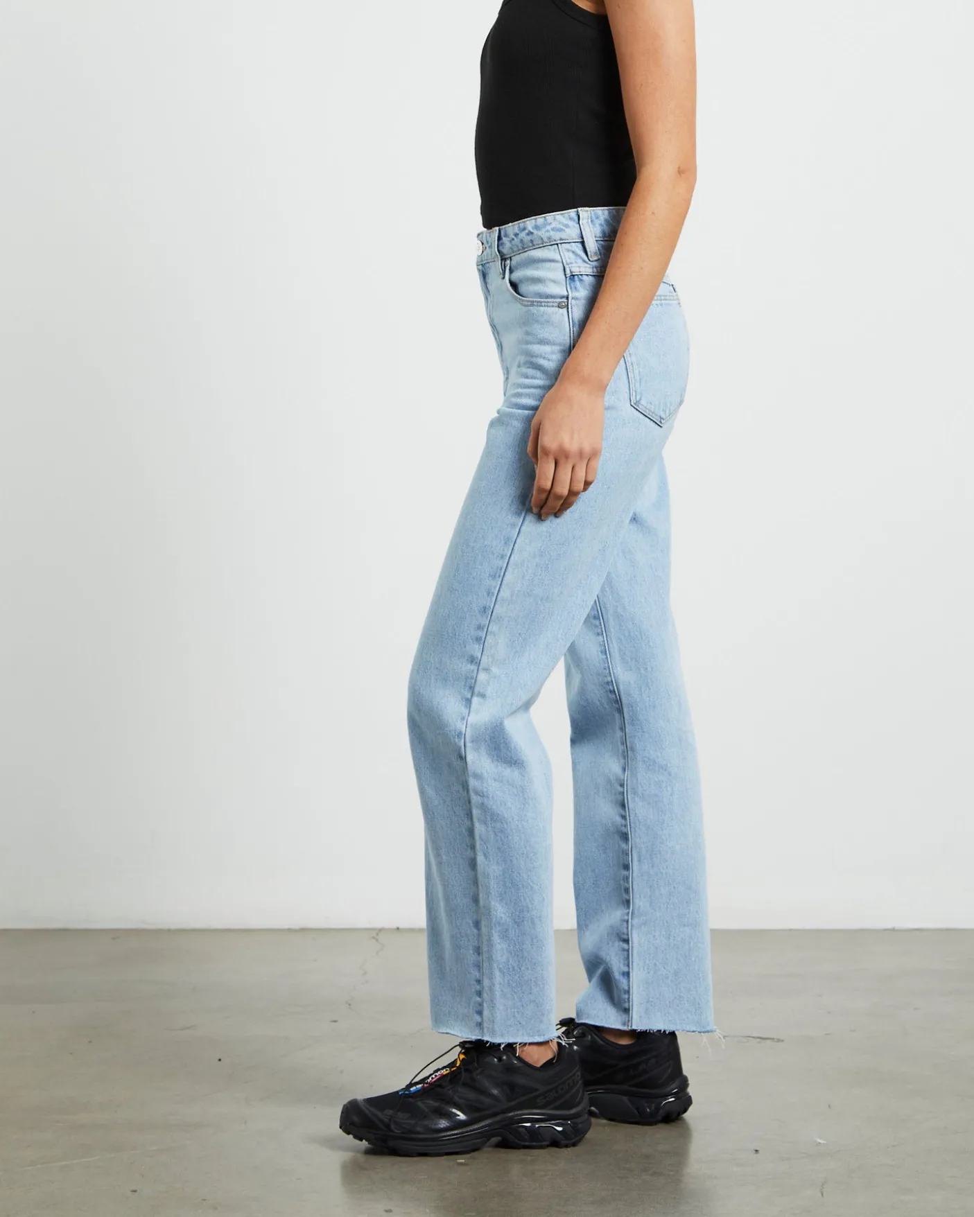 High Straight Petite Denim Jeans Walkaway Blue