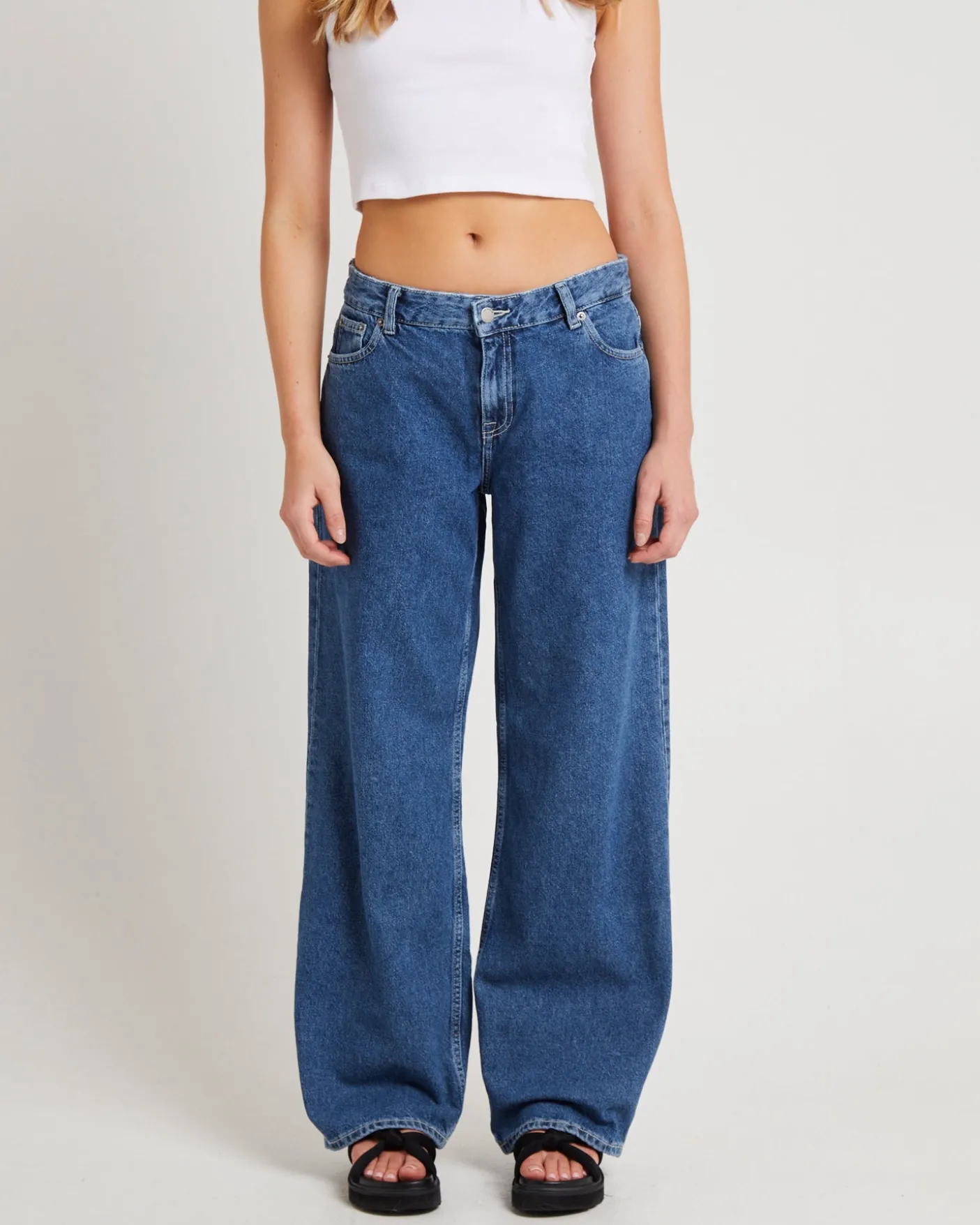 Hill Low Denim Jeans Pebble Mid Stone