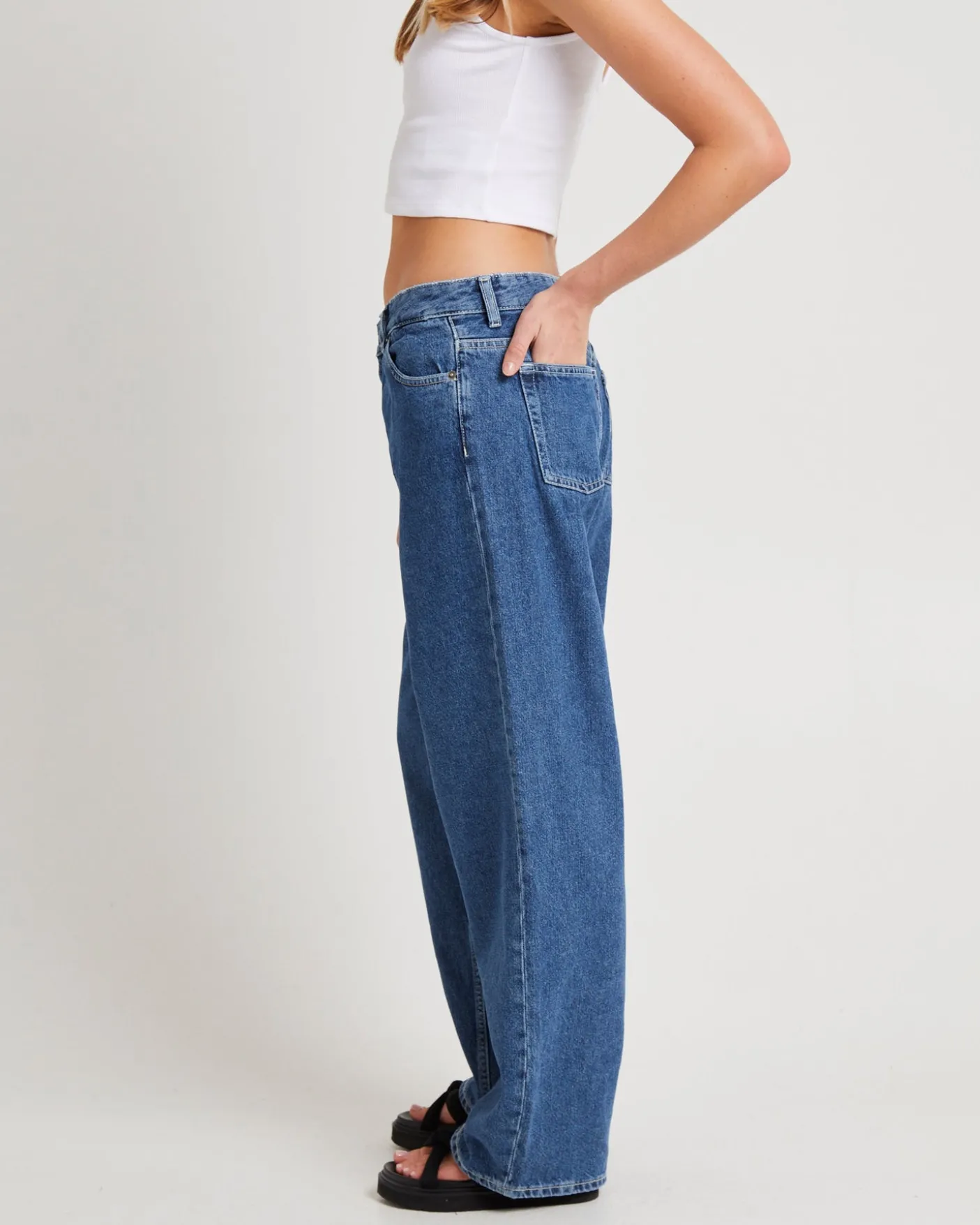 Hill Low Denim Jeans Pebble Mid Stone