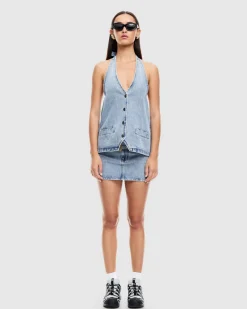 Hills Halter Denim Top