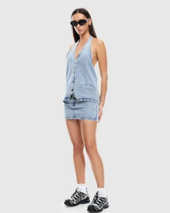 Hills Halter Denim Top
