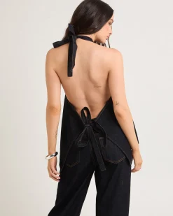 Hills Halter Denim Top