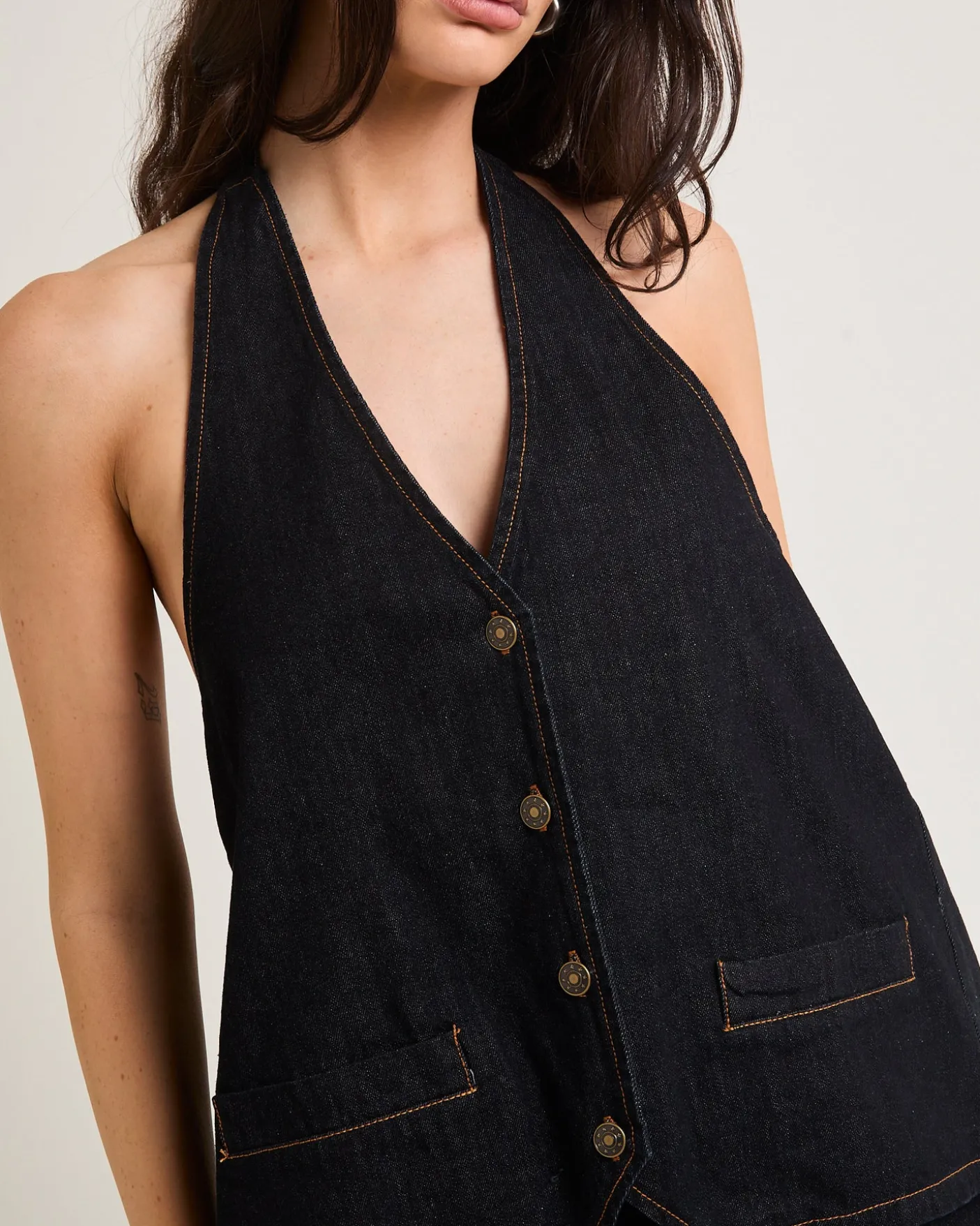 Hills Halter Denim Top