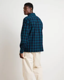 Houston Plaid Long Sleeve Shirt in Dark Lincoln Green