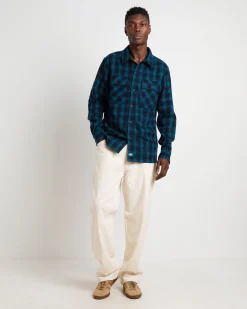 Houston Plaid Long Sleeve Shirt in Dark Lincoln Green