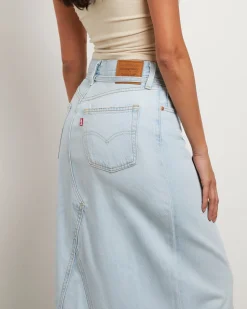 Iconic Long Denim Belt Skirt in So Called Pants