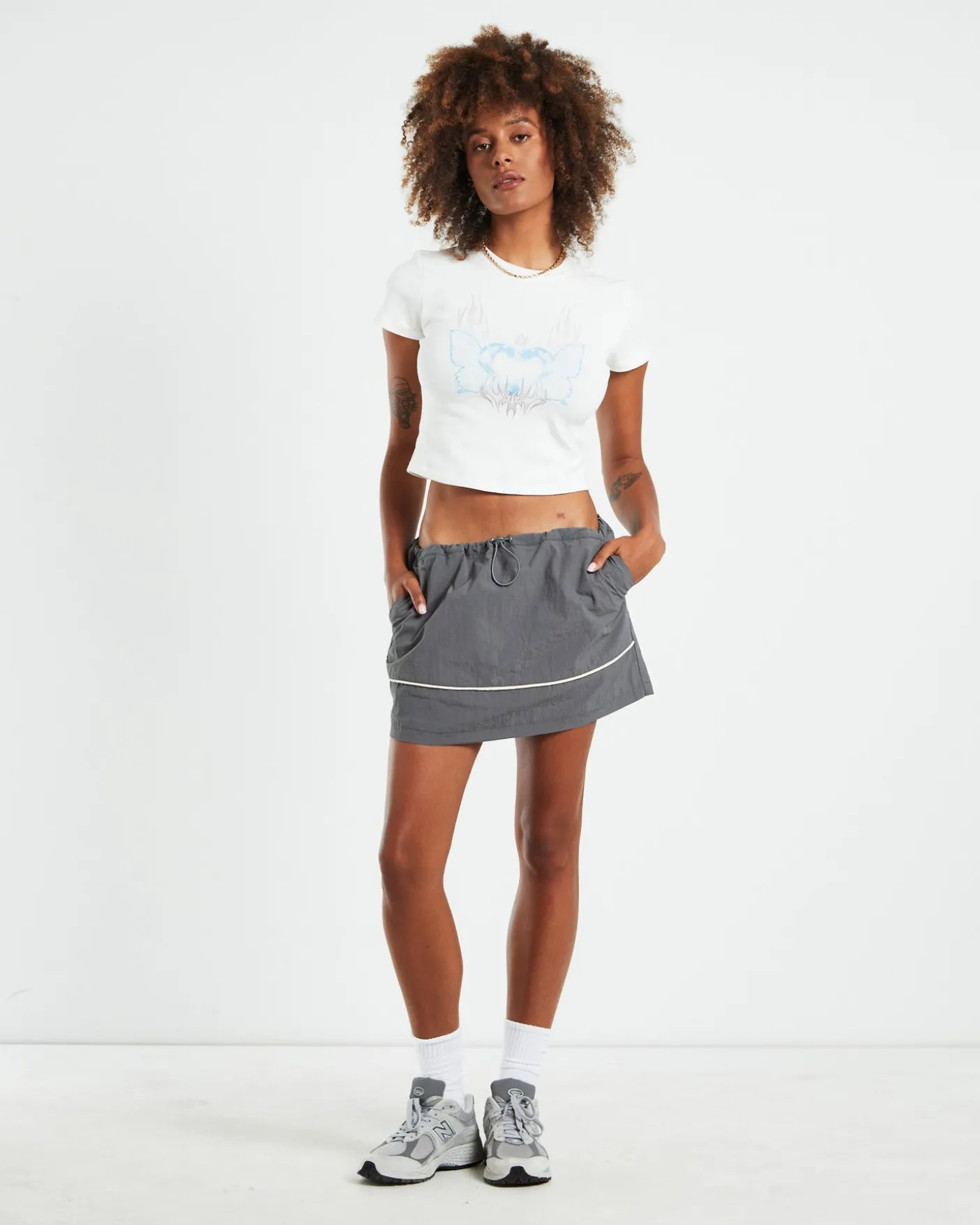 Iggy Parachute Mini Skirt Grey